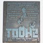 Letterpress Printer Wood Block Photo-Etch Zinc Stamp: Shoot, Robertson, Borgnine