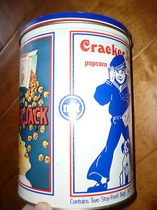 Advertising Tin Cracker Jack Baseball Scene Limited Edition 8x6" 1990