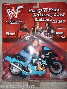 WWF Bump N Bash Motorcycle Steve Austin action figure 1998 Toy Island wwe