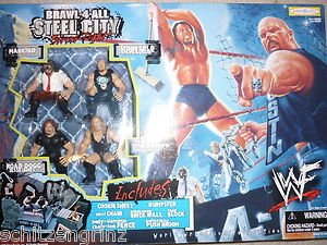 WWF 4pk Steel City Ring Mankind Austin Jesse James Big Show action figure wwe