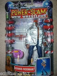 Toy Biz WCW Power Slam Wrestlers Dennis Rodman action figure 2000 wwe basketball