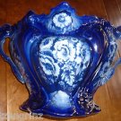 Staffordshire Vase / Planter Cobalt Blue Gold Gilding WWR & Co. England majolica