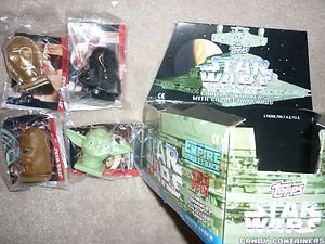 Topps Star Wars Wacky Workshop Candy Head Containers b yoda chewbacca c3po vader