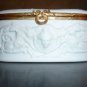 Limoges Made in France Bisque Lidded Lid Trinket Jewelry White Box 7"W Porcelain