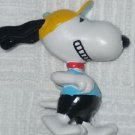 Snoopy Jogging Running with Baseball Cap On PVC Action Figure Approx 3" tall