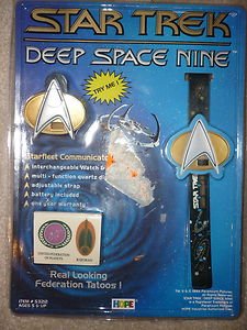 Star Trek Deep Space Nine DS9 Starfleet Communicator Watch & Tattoos '94 by Hope
