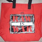 WWF Raw Is War Promotional Vinyl Carry Bag Carryall w/ Zipper & Handle 17x15 wwe
