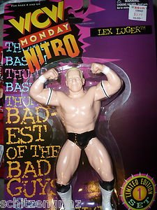OSFT WCW Monday Nitro Heels Series 1 Hard Rubber Lex Luger Action Figure  wwf