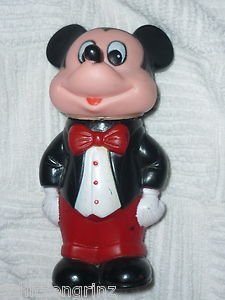 Mickey Mouse wearing Tuxedo Blow Bubbles Bottle 1990s 4.5" action figure