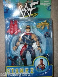 Jakks WWF STOMP 2 Rock Rocky Maivia Action Figure 1998 wwe s.t.o.m.p.