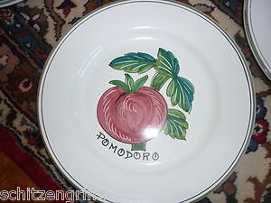 Deruta Pomodoro  Tomato Vegetable 11.1" salad soup plate dish Italy majolica