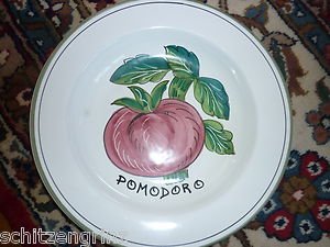 Deruta Pomodoro  Tomato Vegetable 9.6" salad soup plate dish Italy majolica