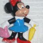 Disney Minnie Mouse with Umbrella  PVC Action Figure by Bully 1980s