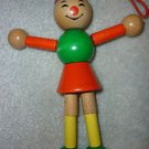 clown wooden toy 8"
