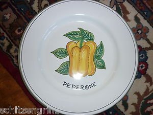 Deruta Peperone Pepper Vegetable  11.1" salad soup plate dish Italy majolica