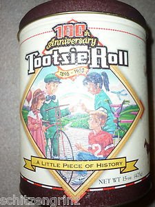 Advertising Tin Tootsie Rolls 100th Anniversary 1896-1996 6x5"