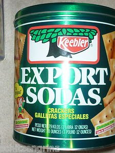Advertising Tin Keebler Export Soda Crackers 8x7" 1983