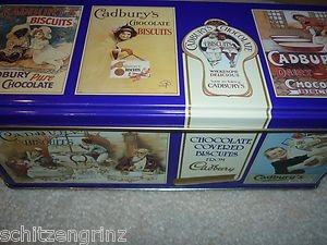 Advertising Tin Cadbury's Chocolate Biscuits Fingers Hinged 3.5x8.5"