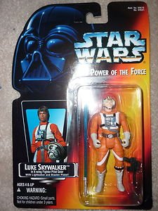 Kenner Star Wars POTF Luke Skywalker X Wing Gear Red Card 1995 Action Figure