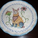 Deruta Majolica Stylized Unique Design Cat Plate Handpainted Made in Italy