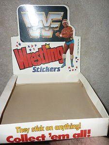 WWF Wrestling Sticker Display Box W/Hulk Hogan Action Figure Gordy International