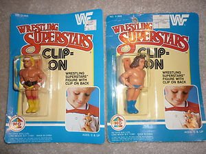 WWF Clip-On Hulk Hogan and Andre the Giant 3" Action Figure HG Toys 1985 wwe
