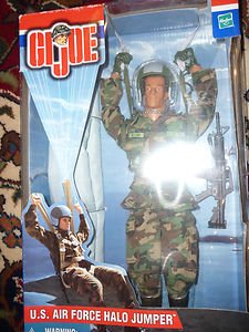 GI Joe US Air Force USAF Halo Jumper with Parachute 12" Action Figure 2001