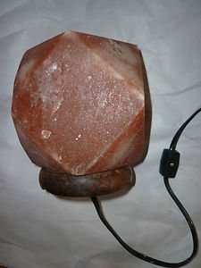 Himalayan Pure Salt Crystal Rock Ionic Table Lamp Geometric Dice Shape Gambling