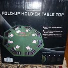 Poker Table Top Fold-Up Hold-Em 46.5" 8 Player w/cup & Chip Holders,Carry Bag