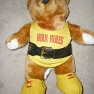 WWF Hulk Hogan Teddy Bear 16" plush Action Figure 1989 wwe