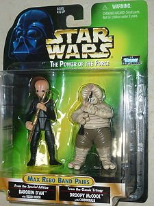 Star Wars POTF Max Rebo Band Pairs Barquin D'an Droopy McCool Action Figure 1998