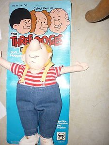 Collins Three 3 Stooges Plush Dolls Curley 12" Action Figures 1982