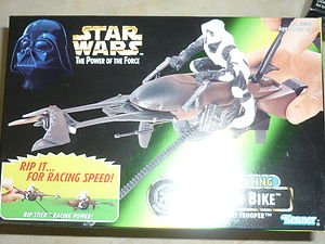Star Wars Power Racing Speeder Bike w/Scout Trooper Action Figure 1997