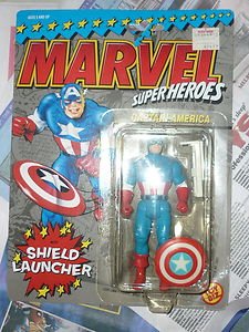 Toy Biz Marvel Superheroes Captain America Shield Launcher 4801'90 Action Figure