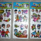 Three 3 Stooges Cartoon Puffy Stickers Lot of 3 Action Figure Comic Images