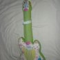 Pottery Barn Kids Guitar Shaped Pillow Oreiller Green,White,Flowers Patch Quilt