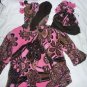 Corky & Co. Company Girls Winter Overcoat Coat w/Hat Pink w/Flowers Size 4T