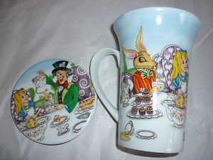 Paul Cardew Tea Coffee Set Cup Mug Coaster and Tin Alice In Wonderland 2012 UK