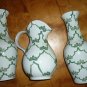 Jo-Ann Garden Gate Designs 3 Piece 10" Vase and Pitcher Set Hand Painted