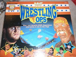 WWF Pressman Wrestling Tops & Ring w/Undertaker Hulk Hogan Action Figure wwe