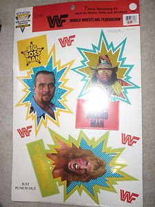 WWF 7 Piece Decorating Kit Hulk Hogan Ultimate Warrior Randy Savage Boss Man wwe