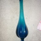 Blue Flower Vase 15" Glass