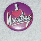 I Love Wrestling Button Pin