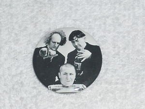 Three 3 Stooges Buttons Up Pin: Stooges  Seltzer