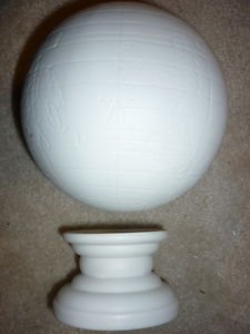 World Globe with Stand Porcelain Ceramic White