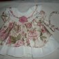 Sweet Kids Rose Pattern Dress Sz size 1 with Headband Cotton