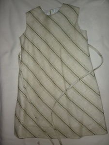 Nieman Marcus Helena Dress Linen Green Stripes Sz Size 2T