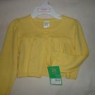 NEW Carter's Yellow Cardiagan Sweater Sz Size 2T Cotton