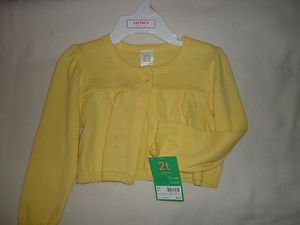 NEW Carter's Yellow Cardiagan Sweater Sz Size 2T Cotton