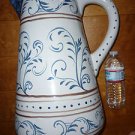 Portuguese 16" H Ceramic Water Pitcher / Flower Vase Terracotta Made In Portugal